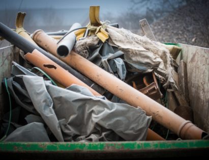 Construction debris removal with a dumpster rental